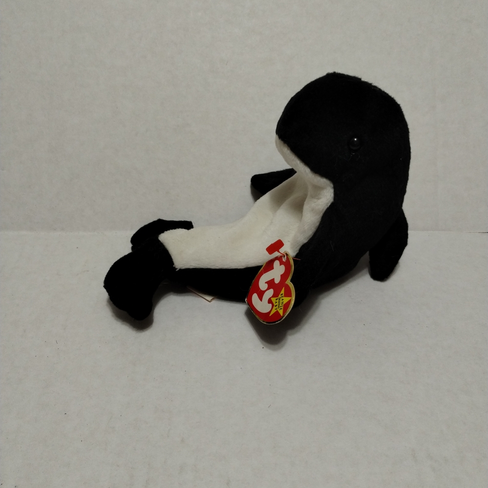 Ty Black and White Beanie Baby Whale